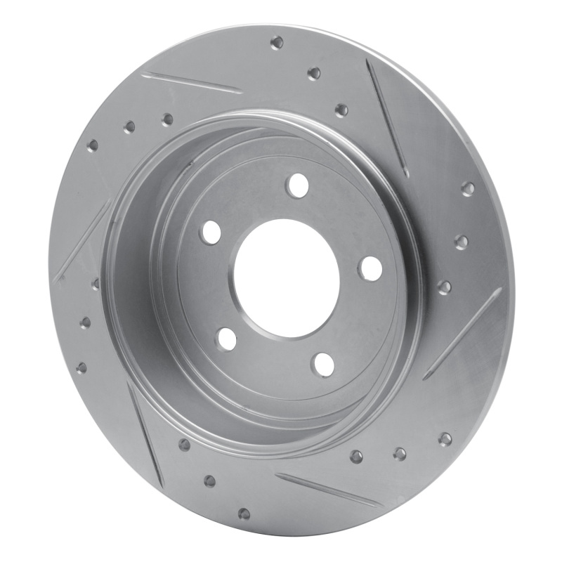 Ford Escape Brake Rotor (1) - Rear Left - R1 Concepts - Drilled & Slotted - Silver - `05-`08